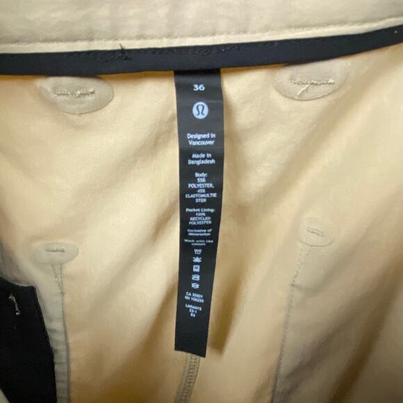 Lululemon ABC Slim-Fit 5 Pocket Pant Warpstreme Men's 36x27 Khaki Tan M5AN1S - Picture 6 of 9